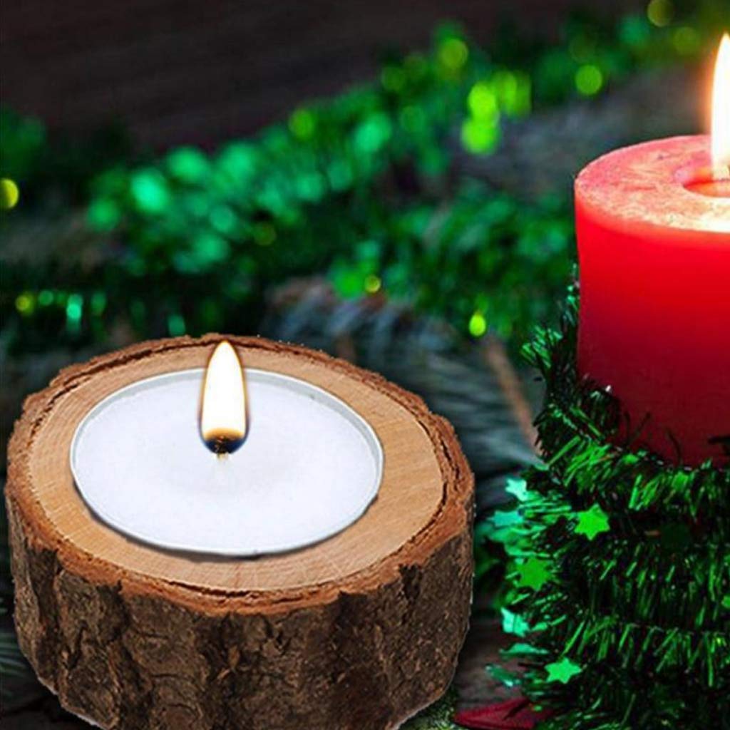 Yuly Wooden Stump Holder Tea Light Candles Organization Accessory for Church Praying Led Candlelight Decor Flower Saucers 6 Inch 8inch 10 Inch 12 Inch 14 Inch Flower Pots Indoor Outdoor Flower