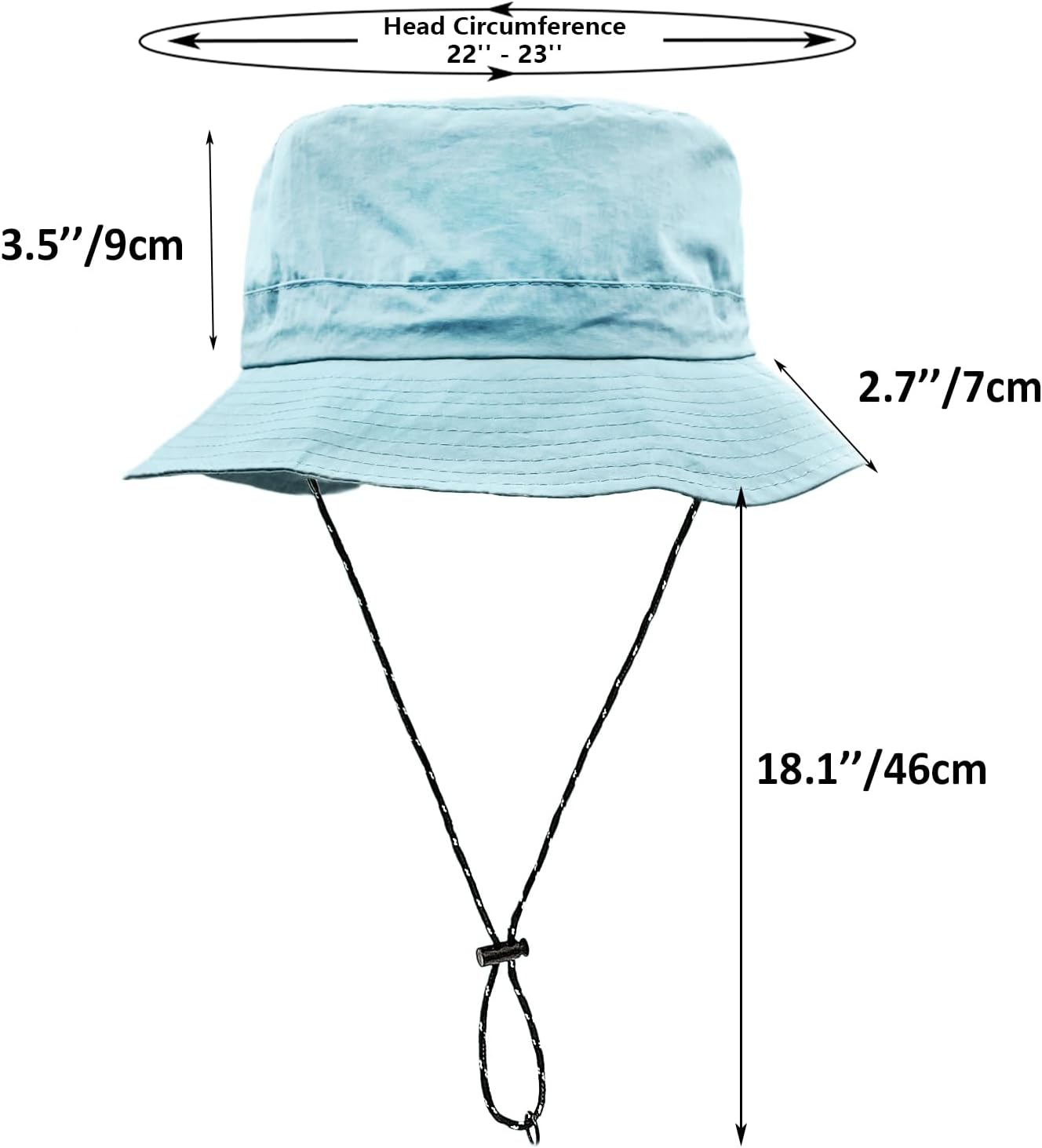 woogwin Waterproof Bucket Rain Hat with Chin Strap Quick Dry Packable Boonie Sun Hat Safari Hat UV Protection image 4