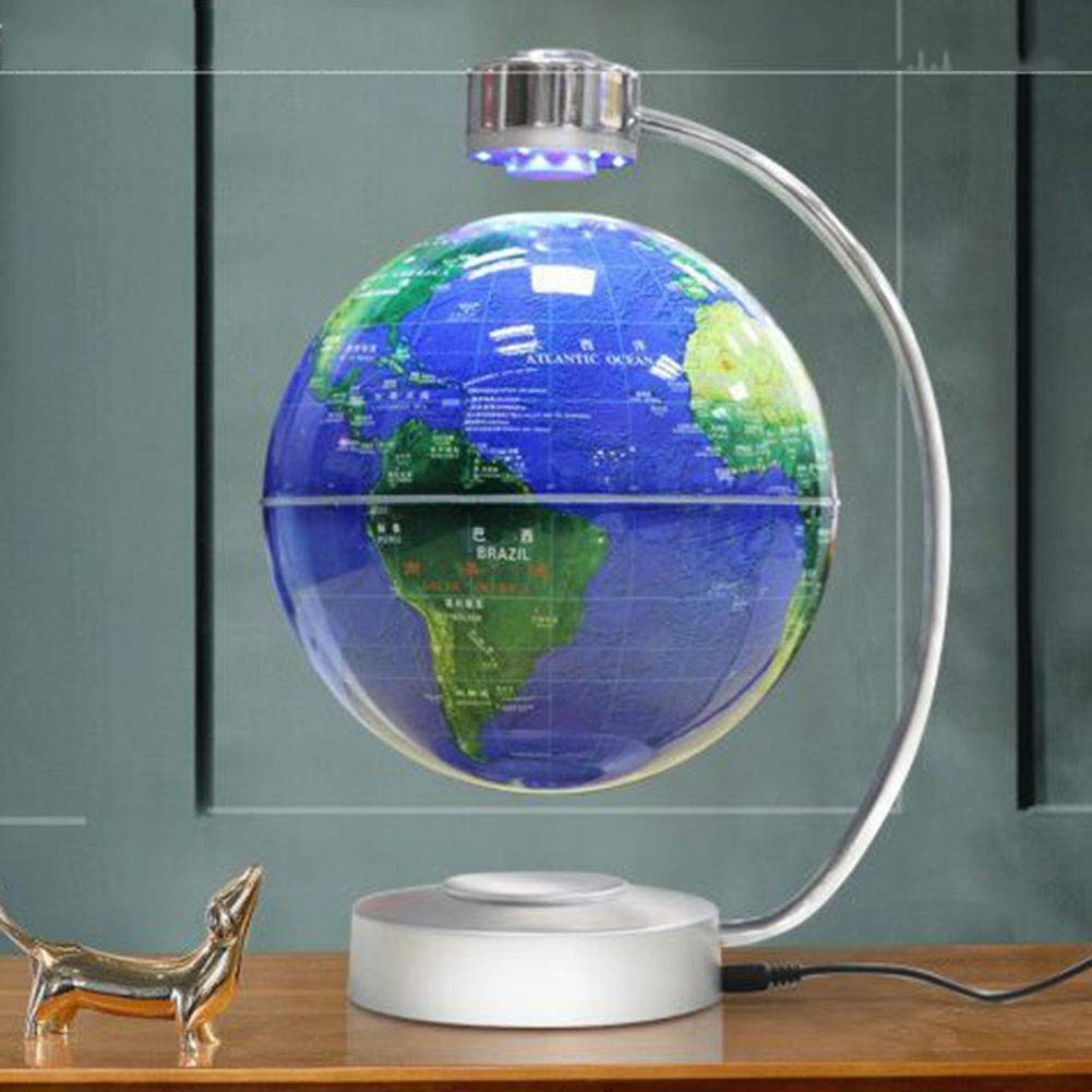 Magnetic Levitation Globe With Lights - 8 Inch Floating Sphere Map for Home Decor, Geography Teaching, Living Room Ornaments