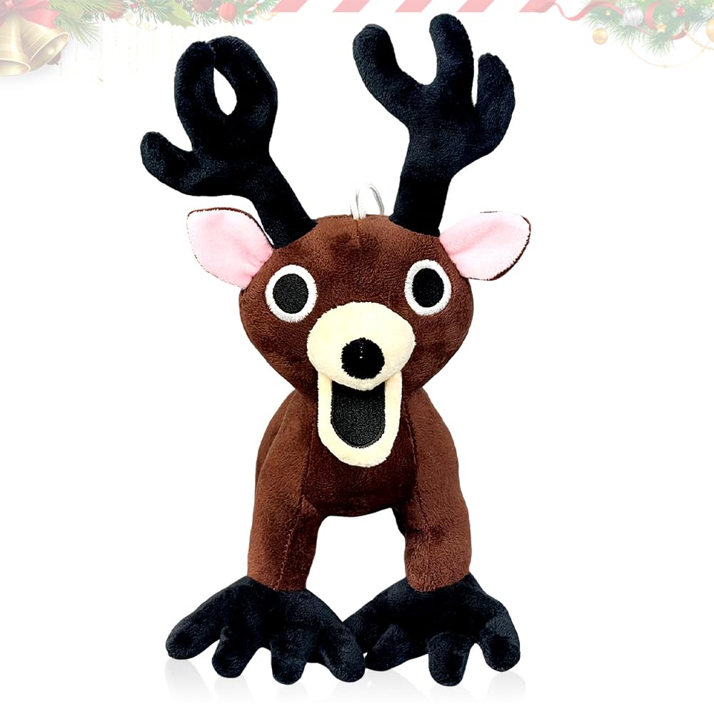 HAJXXMM Reindeer Plush Toys, Cute Stuffed Reindeer Doll, Kids Christmas Pillows, Soft Animal Doll Gift for Girls Boys, Christmas Stocking Fillers, Winter Holiday Decor