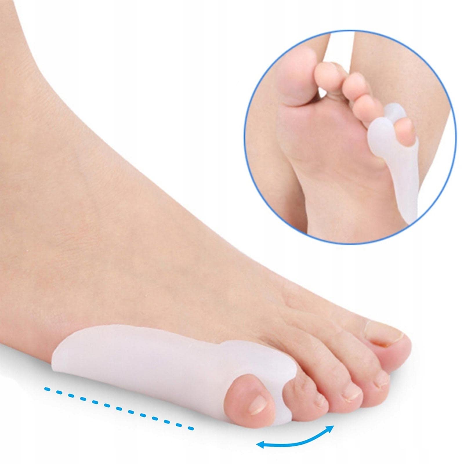 6 SZTUK Korektor Hallux Valgus Mały palec u stóp silikonowy żel ulepszony 0% BPA separator palców prostownik ortezy do stopy dla ochrony palucha koślawego palców palców palców