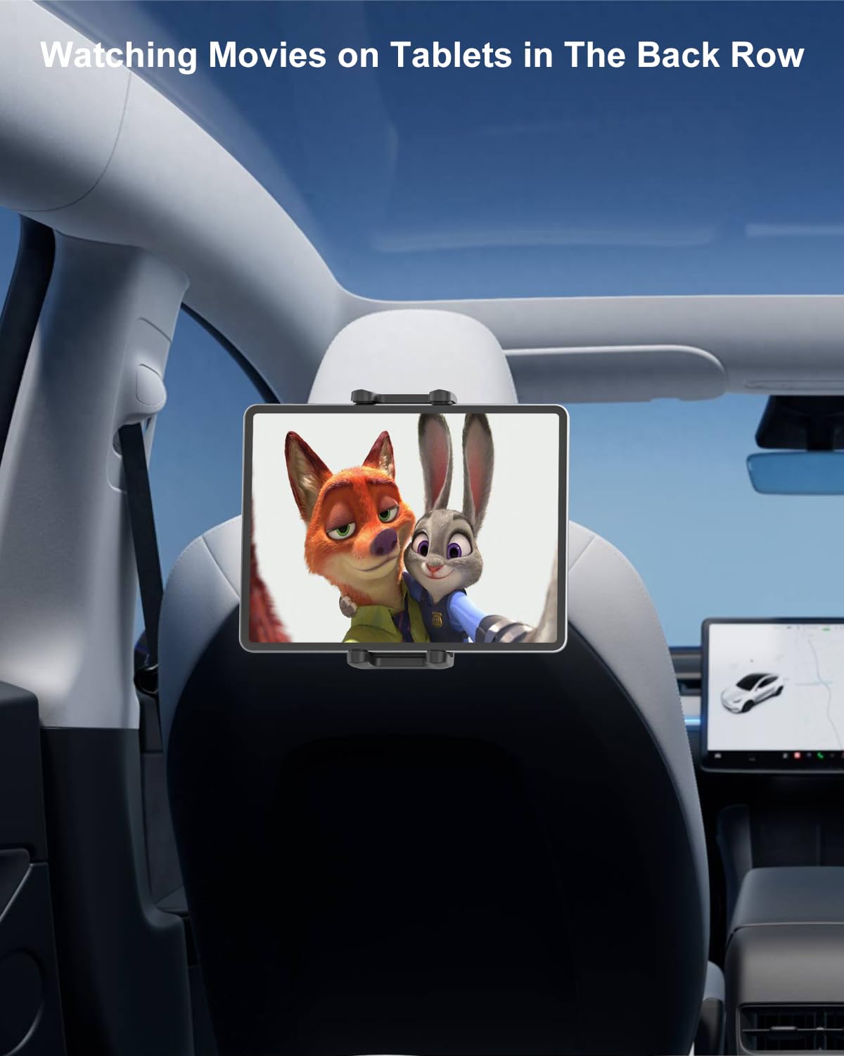 Support Tablette Tesla Model Y/3, [Tête Métallique] Support de iPad Appuie Tete Tesla Model Y, Support Tablette Tesla Model 3 Siège Arrière pour iPad Pro Air Mini, 4-12.9" Téléphone