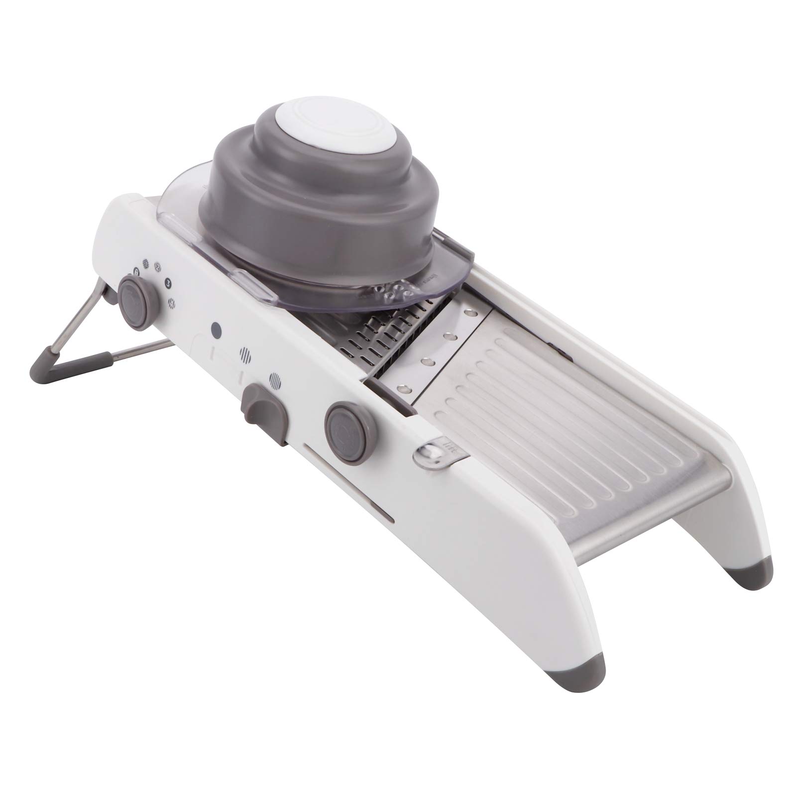 Cortador de Verduras Manual Rallador de Alimentos Multifuncional para Uso en Cocina Gris Blanco 1 Unidad
