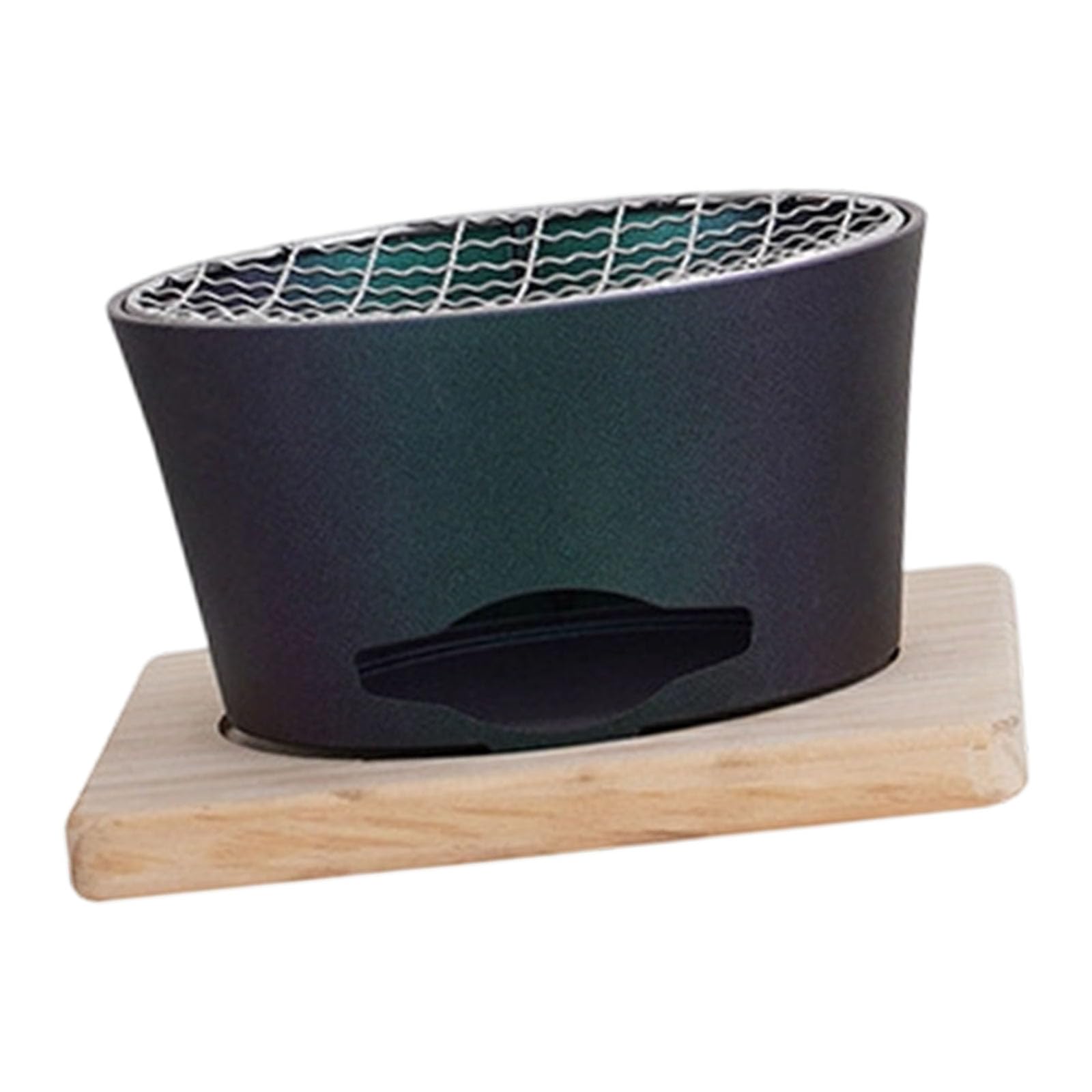 Cazstyk Dazzling Japanese Styles Cast Aluminum Charcoal Stove For Tea Brewing And Snacks Roasting With Wood Base Portable Worktop Bbq Barbecue