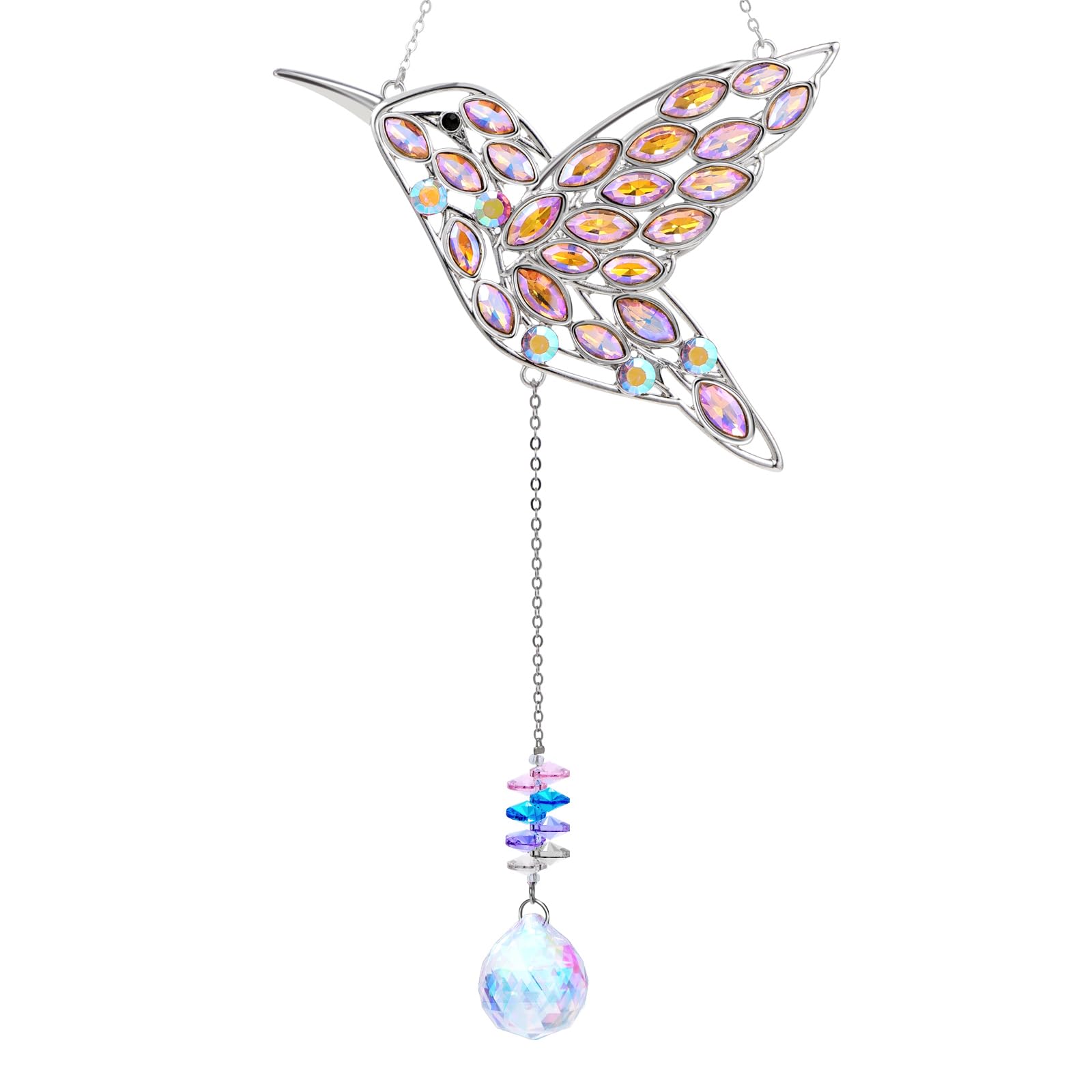Hängender Kolibri-Kristallanhänger – Spiralförmiger Sonnenlichtfänger Für Fenster