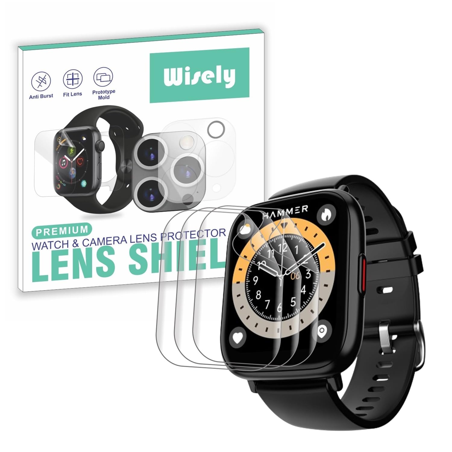 Wisely |3pcs| Screen Guard Protector For Hammer Fit+ Smartwatch |1.85"| Bubble Free, Easy installation kit, Clear HD, Full Cover (B0D1KQFYR2) Amazon Price History, Amazon Price Tracker