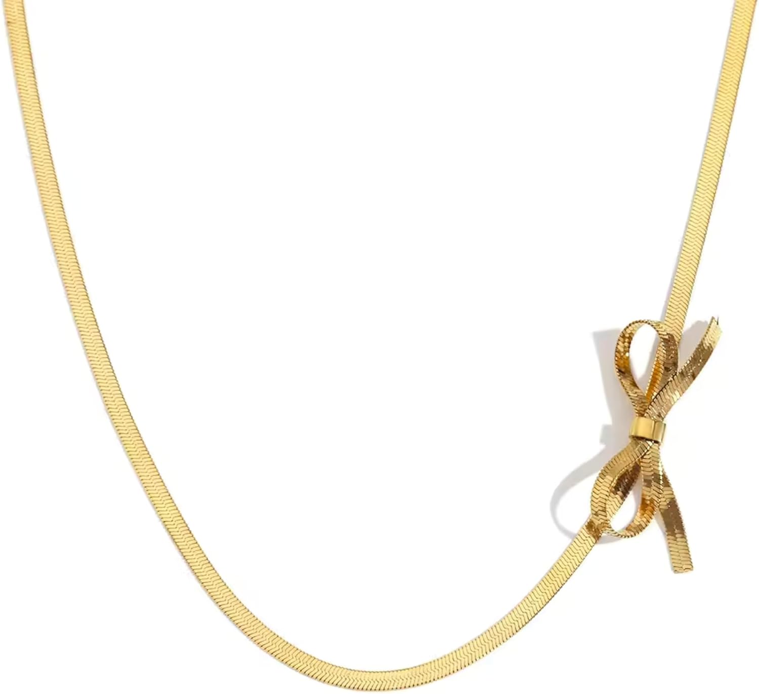 SALVE Dainty Stainless Steel Coquette Aesthetic Bow Gold Choker Necklace for Women | Anti Tarnish Chain Dainty Jewellery Locket for Girls