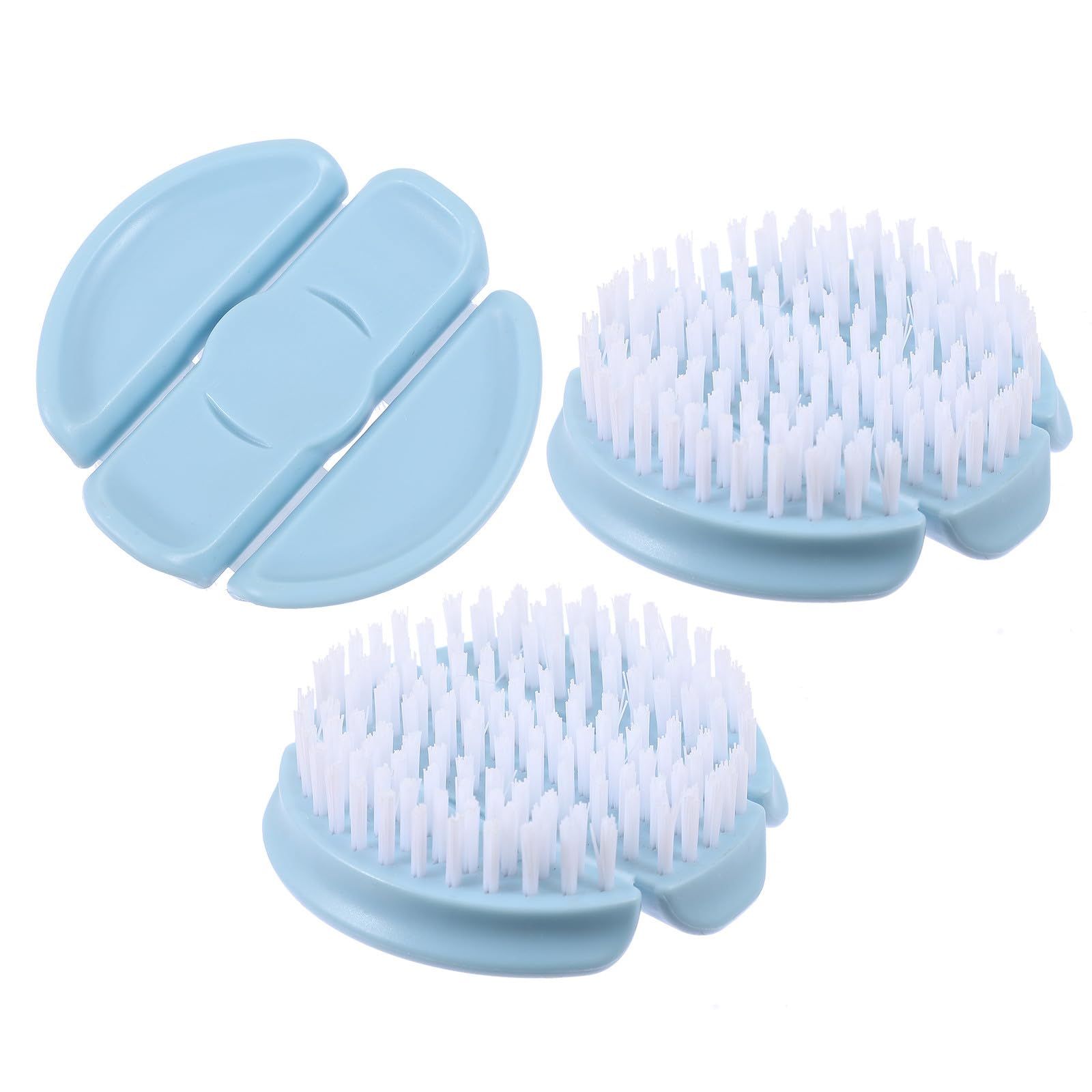 Cepillo para verduras y frutas Tofficu pack de 3 limpiadores de plástico azul curvado