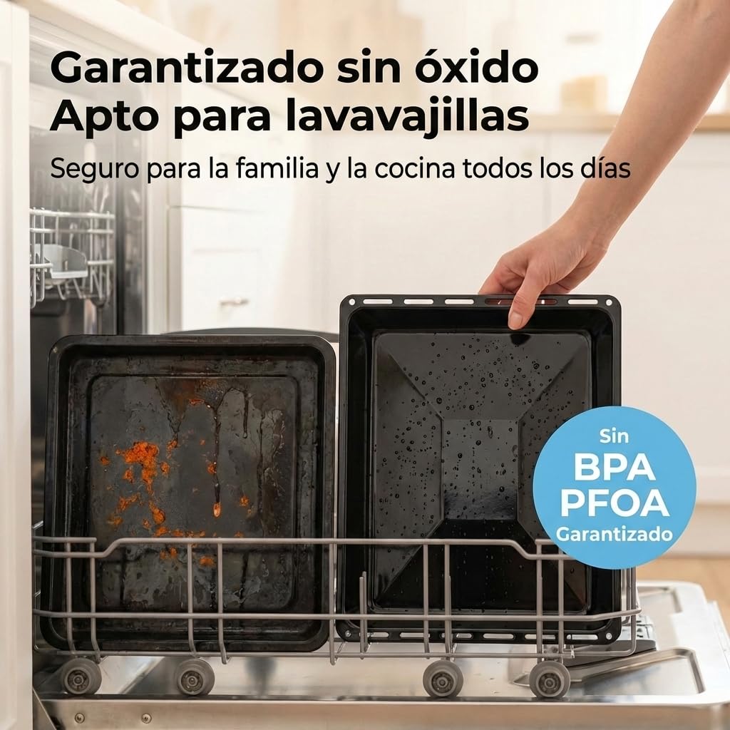 ICQN Bandeja Esmaltada para Horno 46x37x3 cm, Compatible con TEKA y Bosch