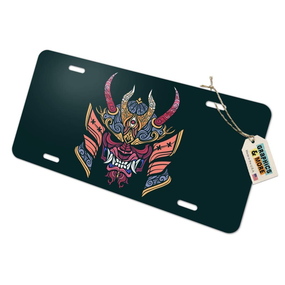 GRAPHICS & MORE Samurai Warrior Japanese Demon Oni Mask Novelty Metal Vanity Tag License Plate