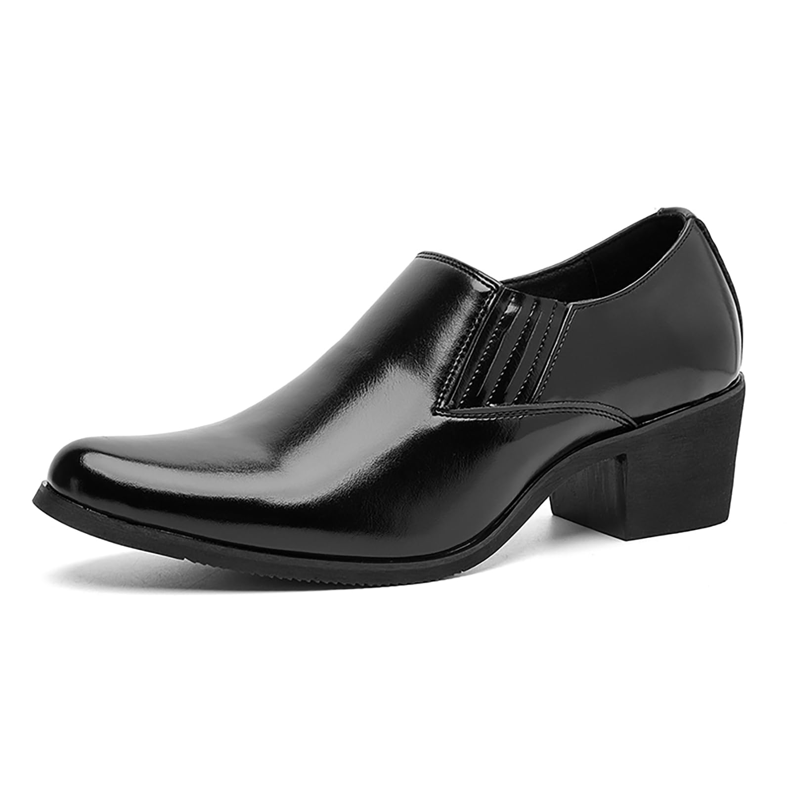 Mocasines De Vestir para Hombre De Piel Sintética con Tacón Grueso Zapatos De Tacón Alto Tipo Oxford Informales De Negocios para Bodas Bailes De Graduación Y Ocasiones Formales