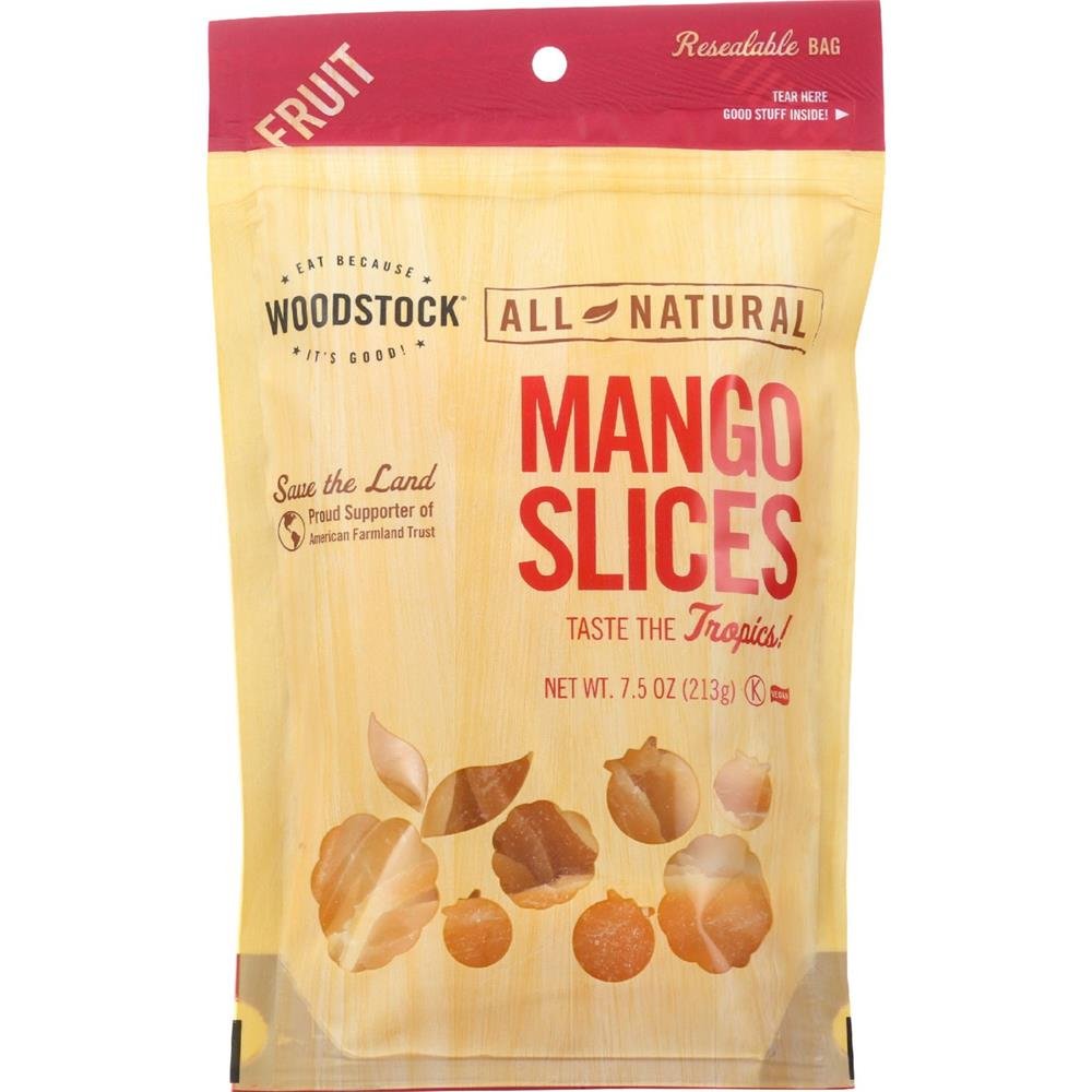 Woodstock Sliced Mango; Low Sugar Unsulphured