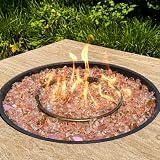 Blue Ridge Brand Reflective Fire Pit Glass Crushed (Clear Rose, 50 lb)
