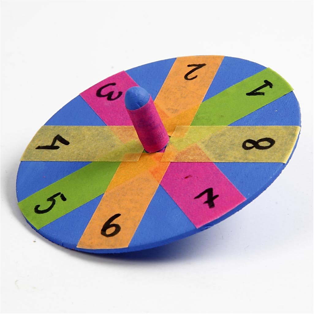 Creativ Spinning top, D: 8 cm, H: 4 cm, 10pcs