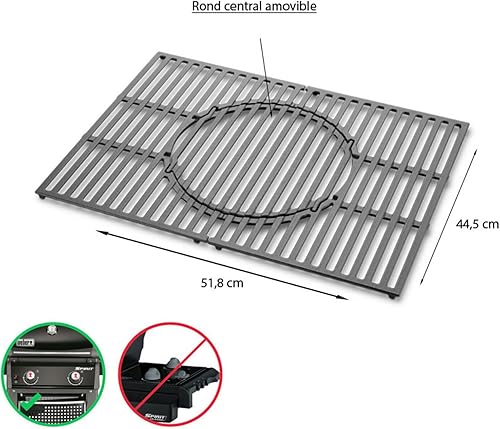 Miniatura 4 de VANELC Weber 8846 Gourmet BBQ System Grillrost Spirit 200, Schwarz, 20.4 x 17.5 in