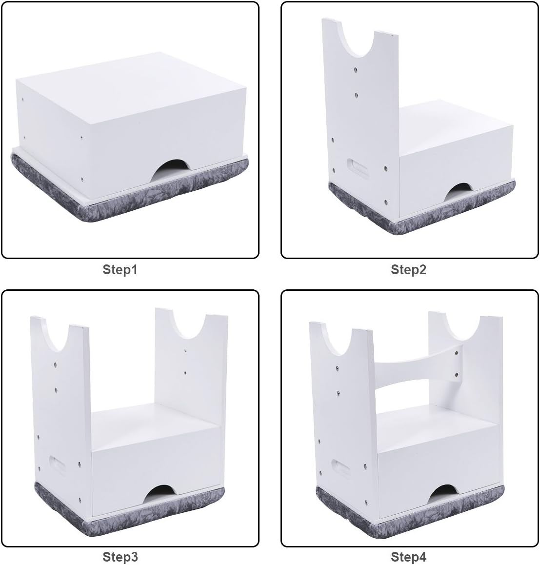 BEWISHOME Vanity Stool Bedroom Chair Makeup Vanity Bench with Upholstered Seat and Storage, White FSD01M