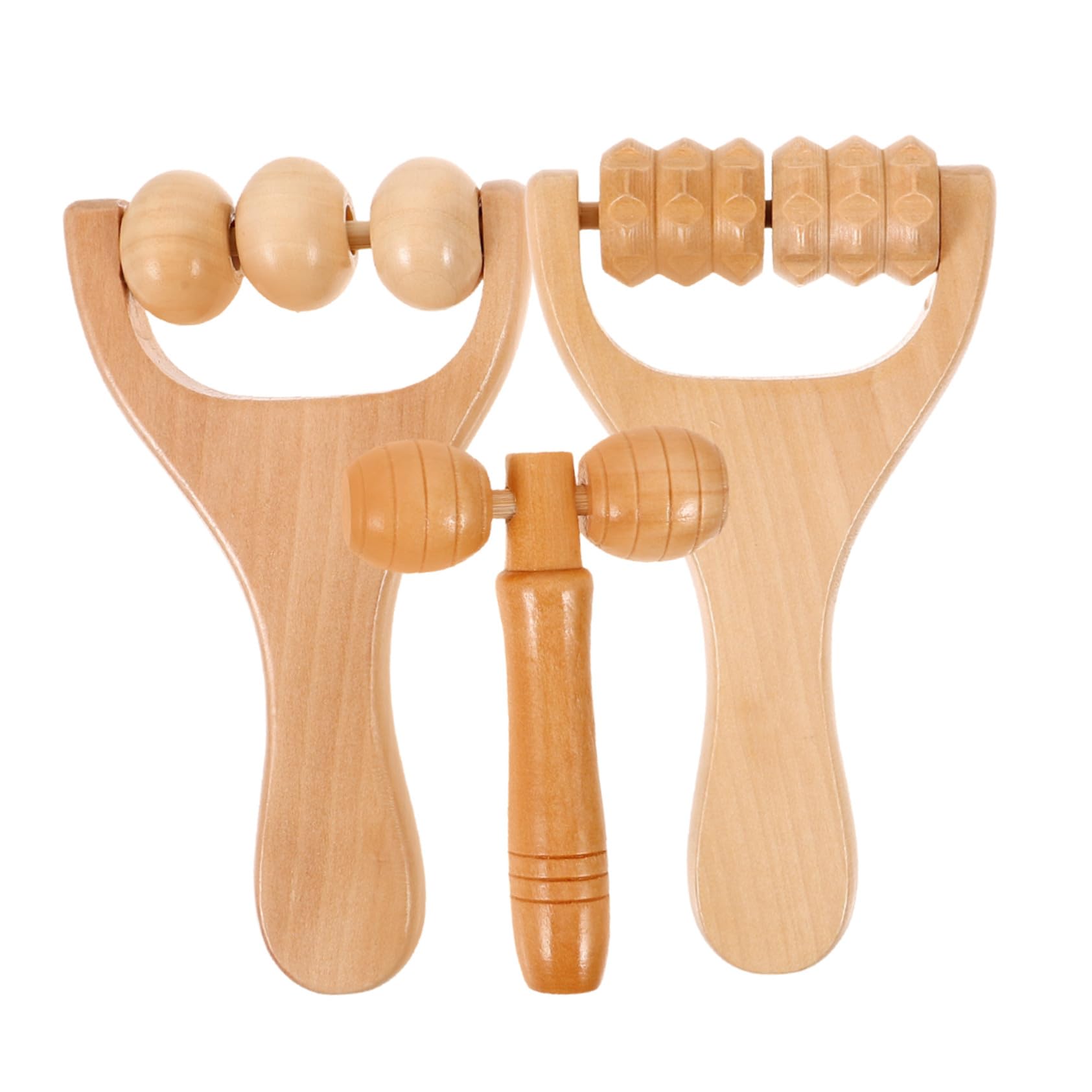 Rodillo de Masaje Facial de Madera, 1 Juego para Espalda y Rostro | Acabado Pulido, sin Rebabas, Liso y Redondo, Portátil, para Casa y Viaje, 1 Set