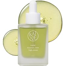 KAINE Rosemary AHA Night Serum | Lactic Acid &amp; Rosemary Leaf Extract Serum for Face - Mildly Exfoliates without Drying for Radiant, For Acne Prone, Sensitive Skin, Korean Skin Care, 30mL / 1.01 fl oz
