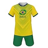 24/25 National Flag Soccer Jersey Kit for Kids Youth Boys Girls Sports Uniforms Outfits Fans Gift Shirt and Shorts Sets 3-14Y