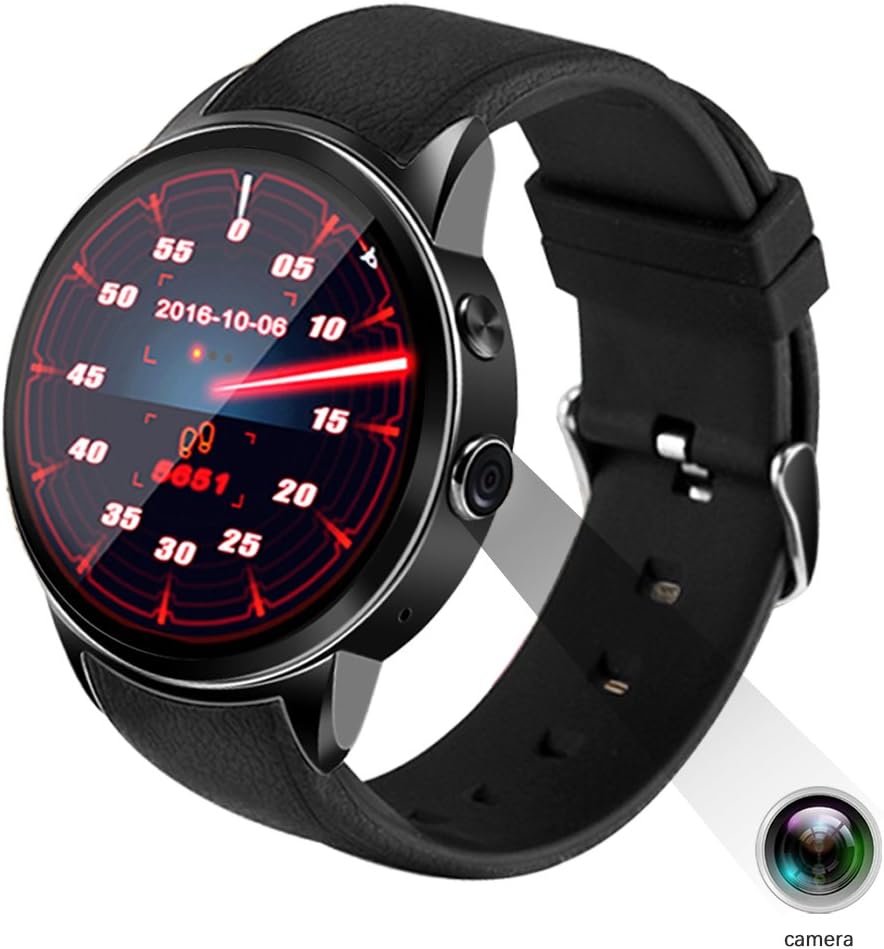 Smart Watch Phone, Diggro DI01 Android 5.1 MTK6580 Quad Core 1GB+16GB 1.39" AMOLED Screen Smartwatch Support GSM+WCDMA 2.0MP Camera Wifi Bluetooth GPS IP67 Waterproof Fitness Tracker Heart Rate Monitor Pedometer (Black)