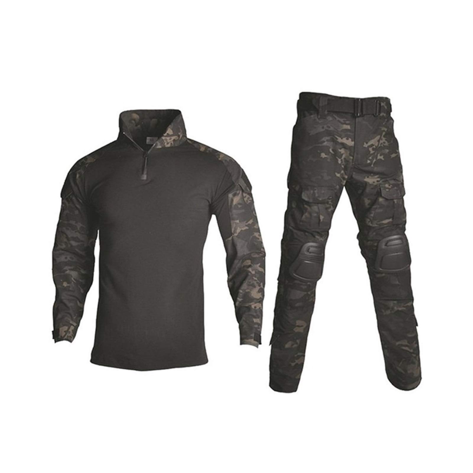 Tactique de Camouflage Costume vêtements Uniforme Militaire Les Hommes de l'Armée Vêtements Airsoft Militaire Combat Shirt + Cargo Pantalons Genouillères Waistcoat