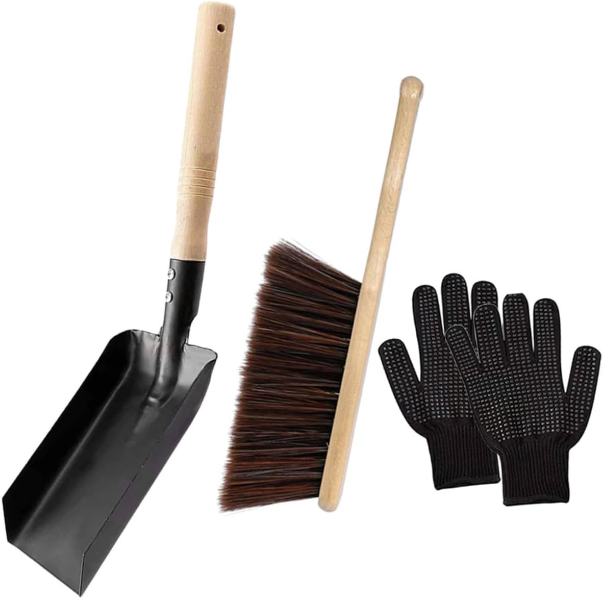 Fireplace Tool Set with Ash Shovel and Wood Brush Xmas