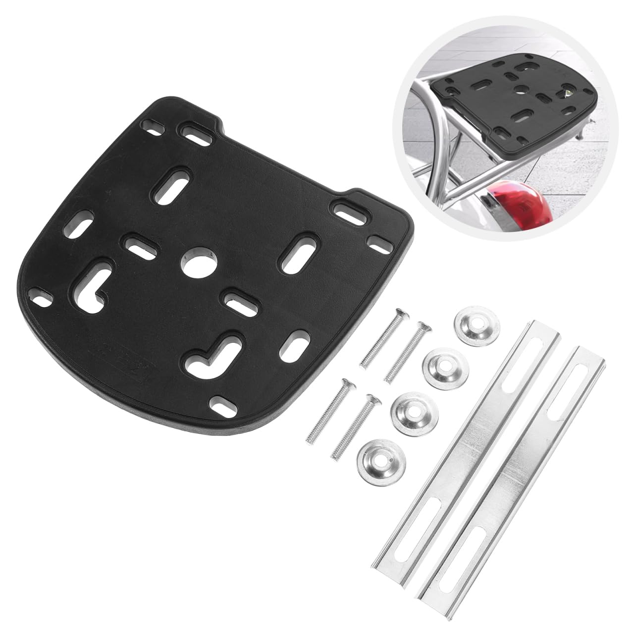1 Jeu de Base de Tronc – Porte-Bagages arrière – à Dos de réservoir magnétique – Support pour Top Case – Noir PP