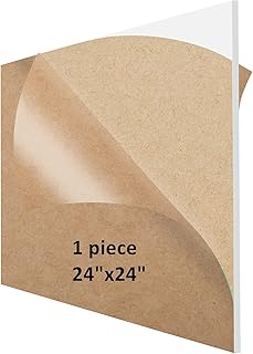 JBR999 Clear Acrylic Plexiglass Sheet 1/4,Thick 6mm Cast Acrylic Sheet, 24x24 Acrylic Sheet for DIY Crafts,LED Projects,Tabletop, Aquarium Lid, Window