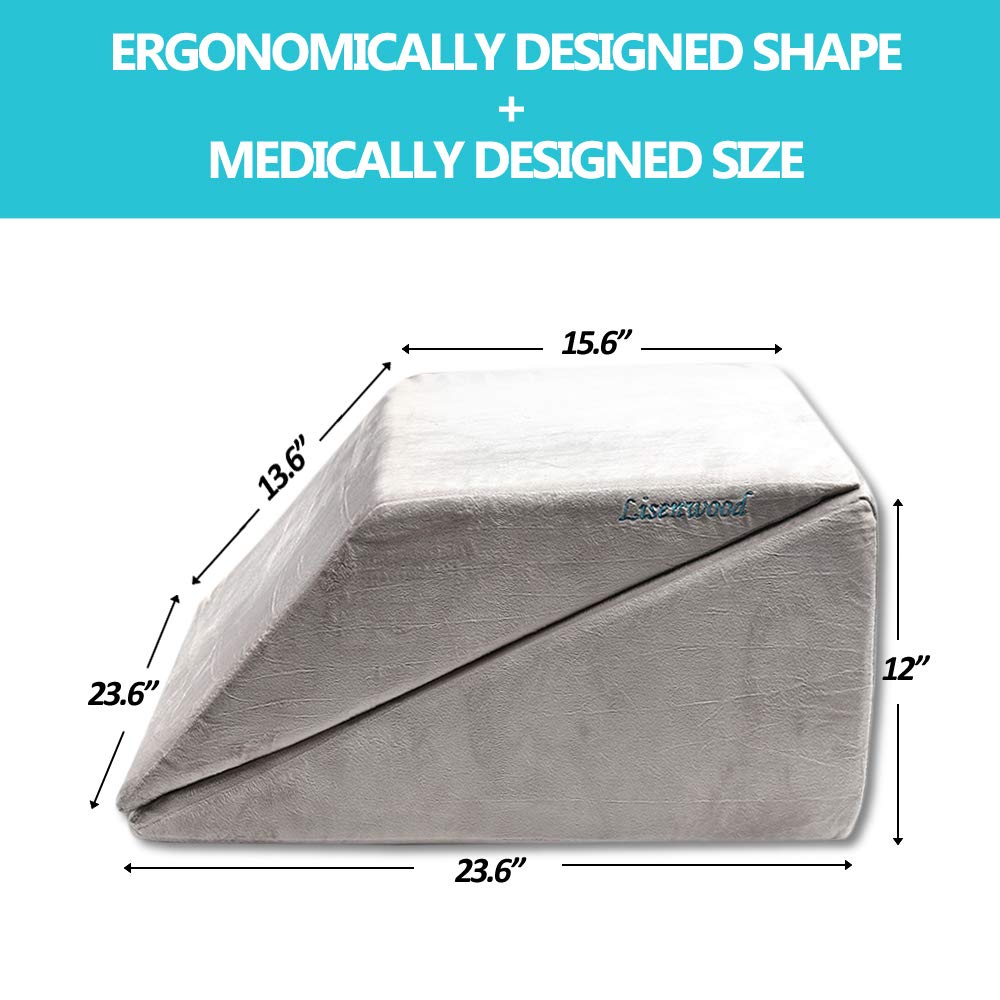 Lisenwood Foam Bed Wedge Pillow Set Reading Pillow & Back Support