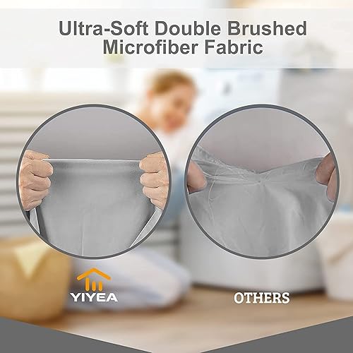 Miniatura 5 de YIYEA Sábana bajera ajustable de microfibra de doble cepillado de alta calidad, tamaño individual, sábana bajera ultra suave, encogimiento,