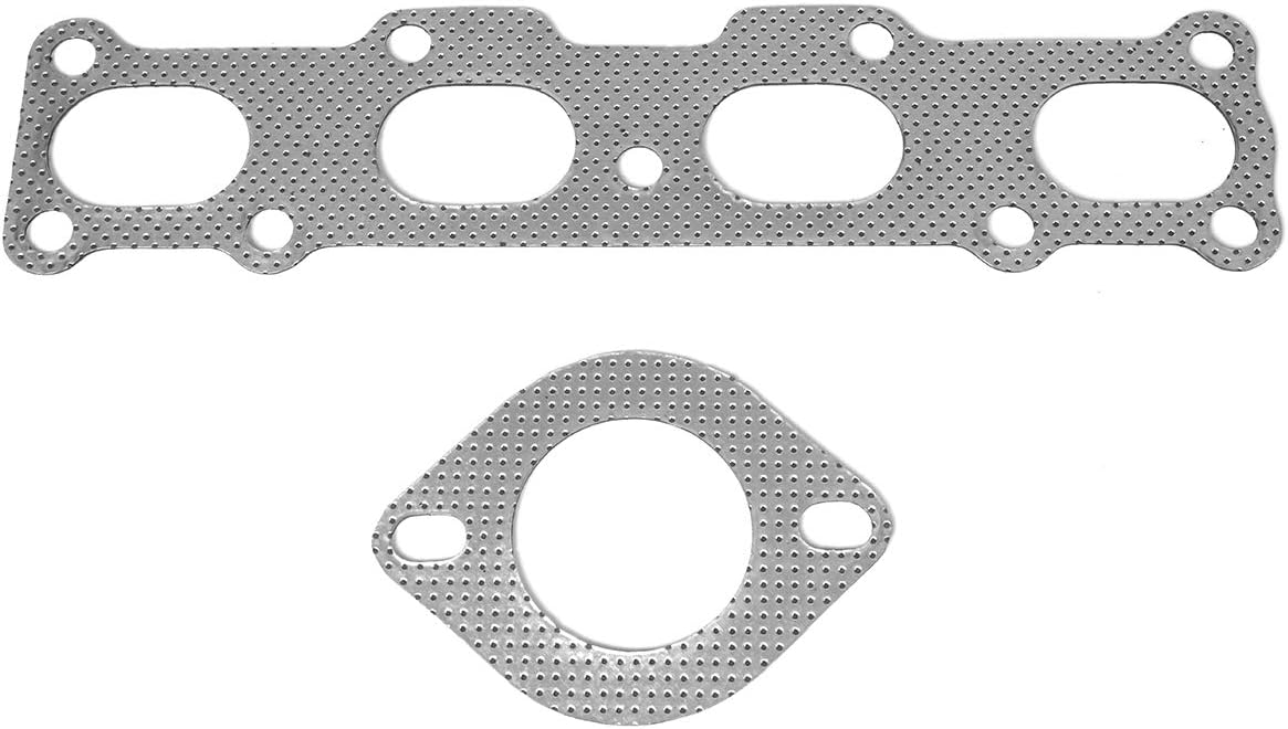 DNA Motoring GKTSET-MM8918L Aluminum Exhaust Manifold Header Gasket Set Replacement,Metallic