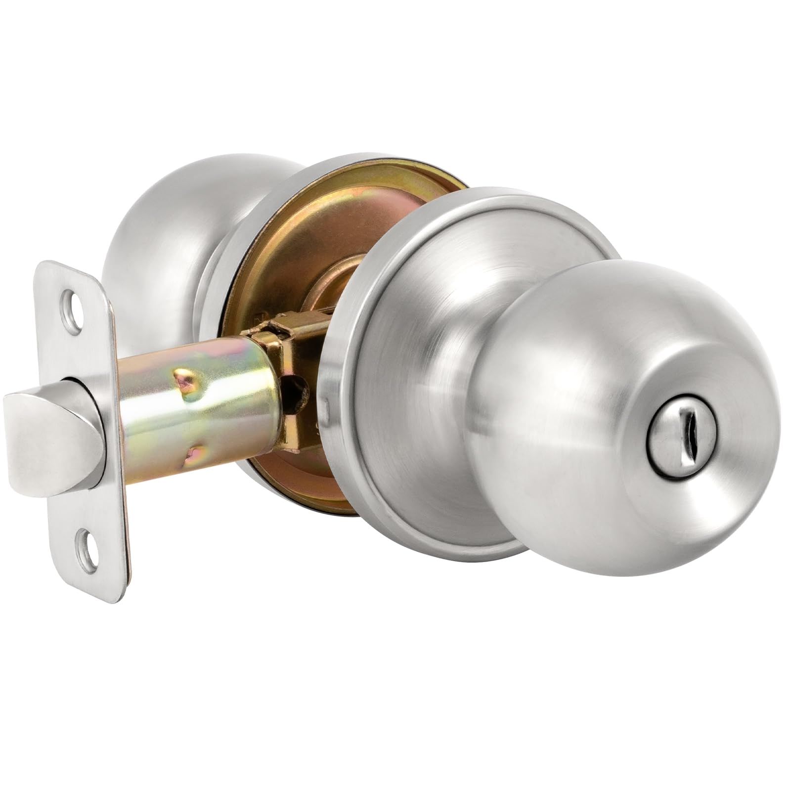 Privacy Door Knobs with Lock - 2 Pack Satin Nickel -15 Privacy Door Knobs with Lock - 2 Pack Satin Nickel -15