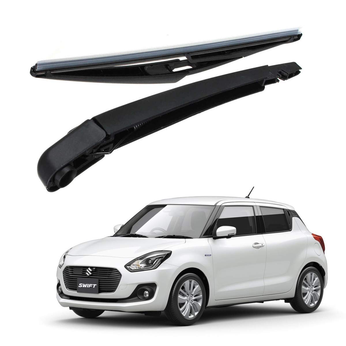 Oshotto Rear Wiper Blade with Arm Compatible with Maruti Suzuki Swift (2006-2017) (Black)