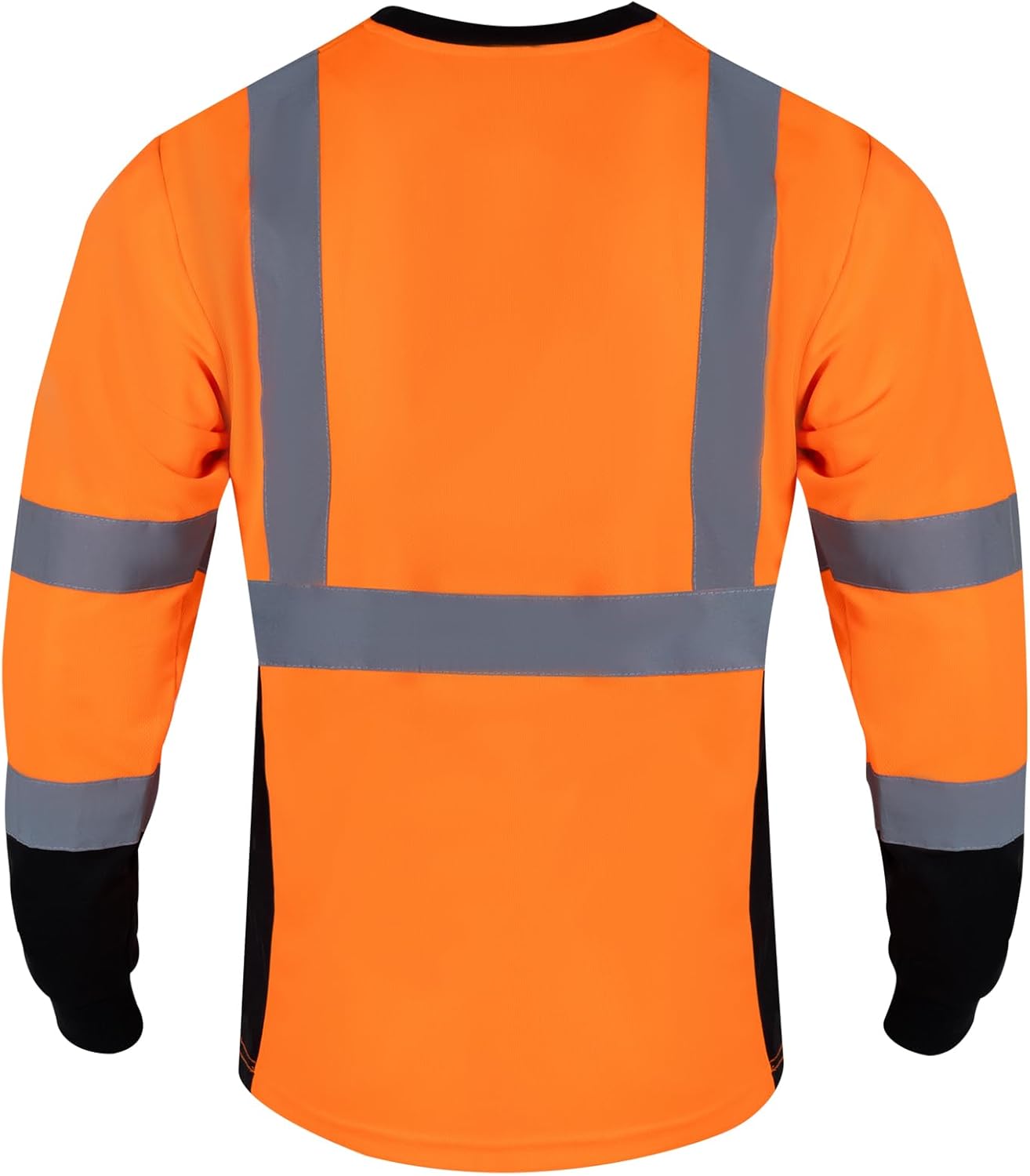 Hi Vis Safety Shirt Long Sleeve High Visibility Reflective Breathable T Shirt for Work Construction ANSI Class 3 - Image 2