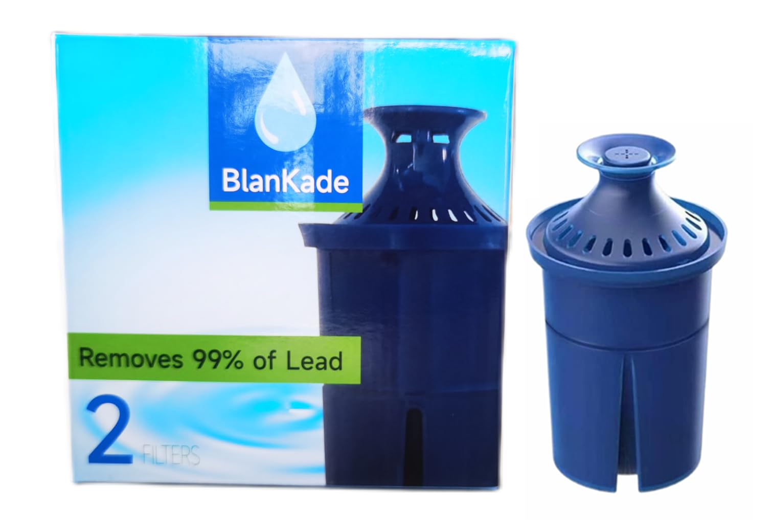 Elite Water Filter(Lasts 6 Months) Replacements for Brita Pitcher Water Filter and Dispensers and More,Efficient Long-Life,Reduce Chlorine (Taste and Odor) and Lead,BPA FREE - 2 Pack(Blue)
