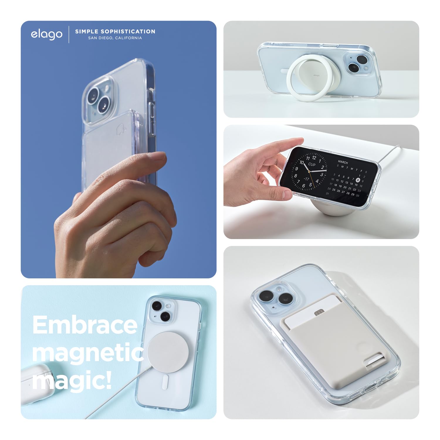 elago Magnetic Hybrid Clear Case Compatible with iPhone 15 Plus Case, Compatible with MagSafe, PC + TPU Hybrid Technology - Image 3