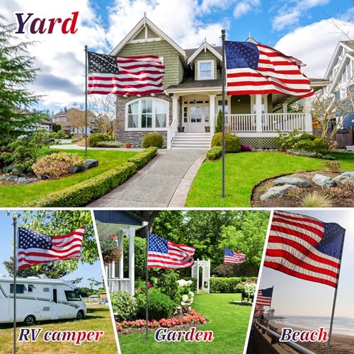 Barcetine 001 Yard Flag Pole For Outside House In Ground - 8.5 Ft Tangle Free Stainless Steel Flagpole thumb #6