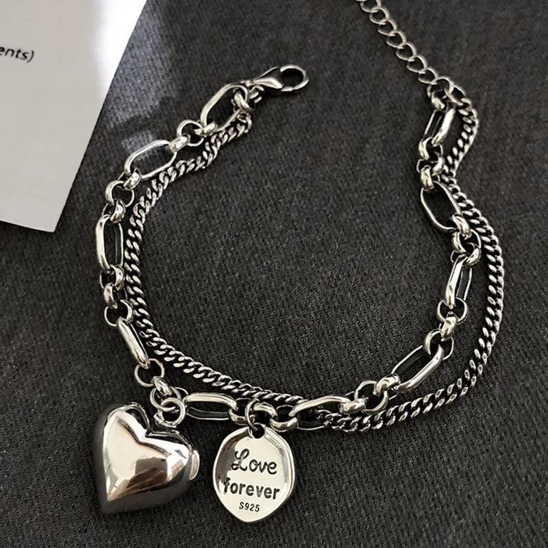 Bracelet cœur en argent S925, l'atout chic de votre look quotidien