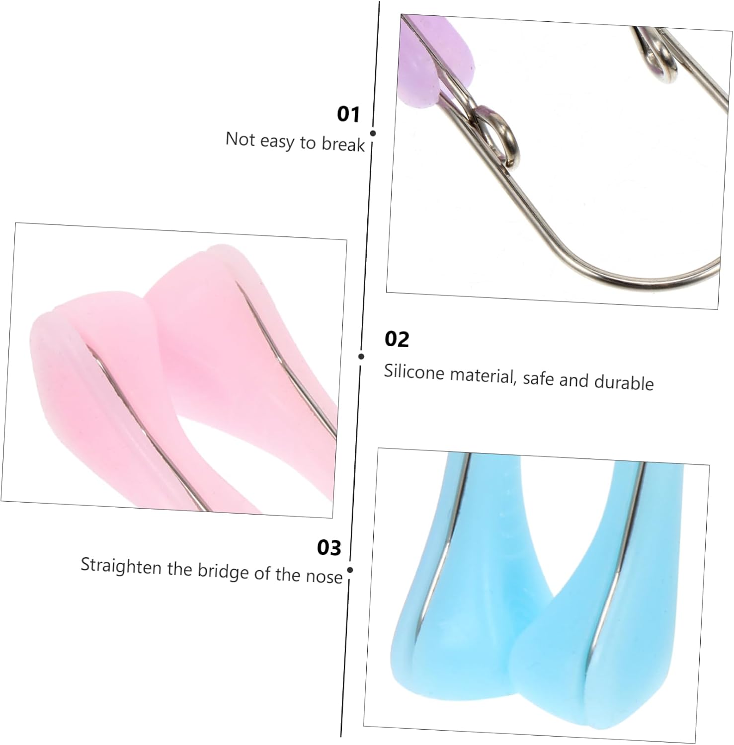 Angoily 3pcs Nose Lifter Shaper Clip Silicone Nose Bridge Straighteners for Beauty