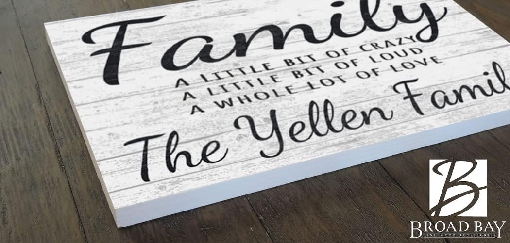 Crazy Family Name Sign Custom Farmhouse Decor for Home Vintage Style Humorous Wall Art SOLID WOOD 16.5in x 10.5in