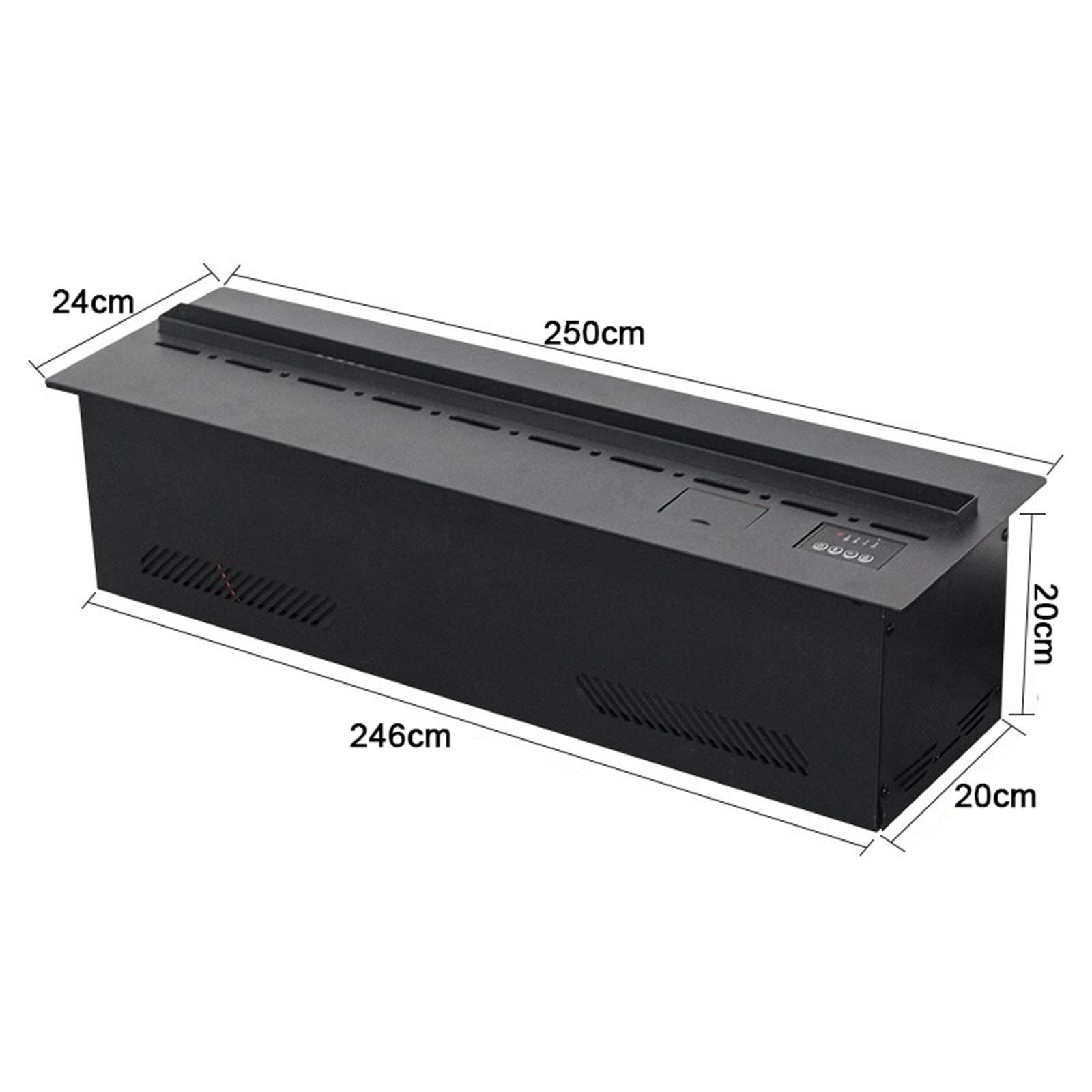 Water Vapor Fireplace 3D Simulation Flame Electric Fireplace Recessed with Touch Screen Buttons, Black Metal Panel, No Need to Reserve Vents Table Top Fireplace(L98.4 Inches)