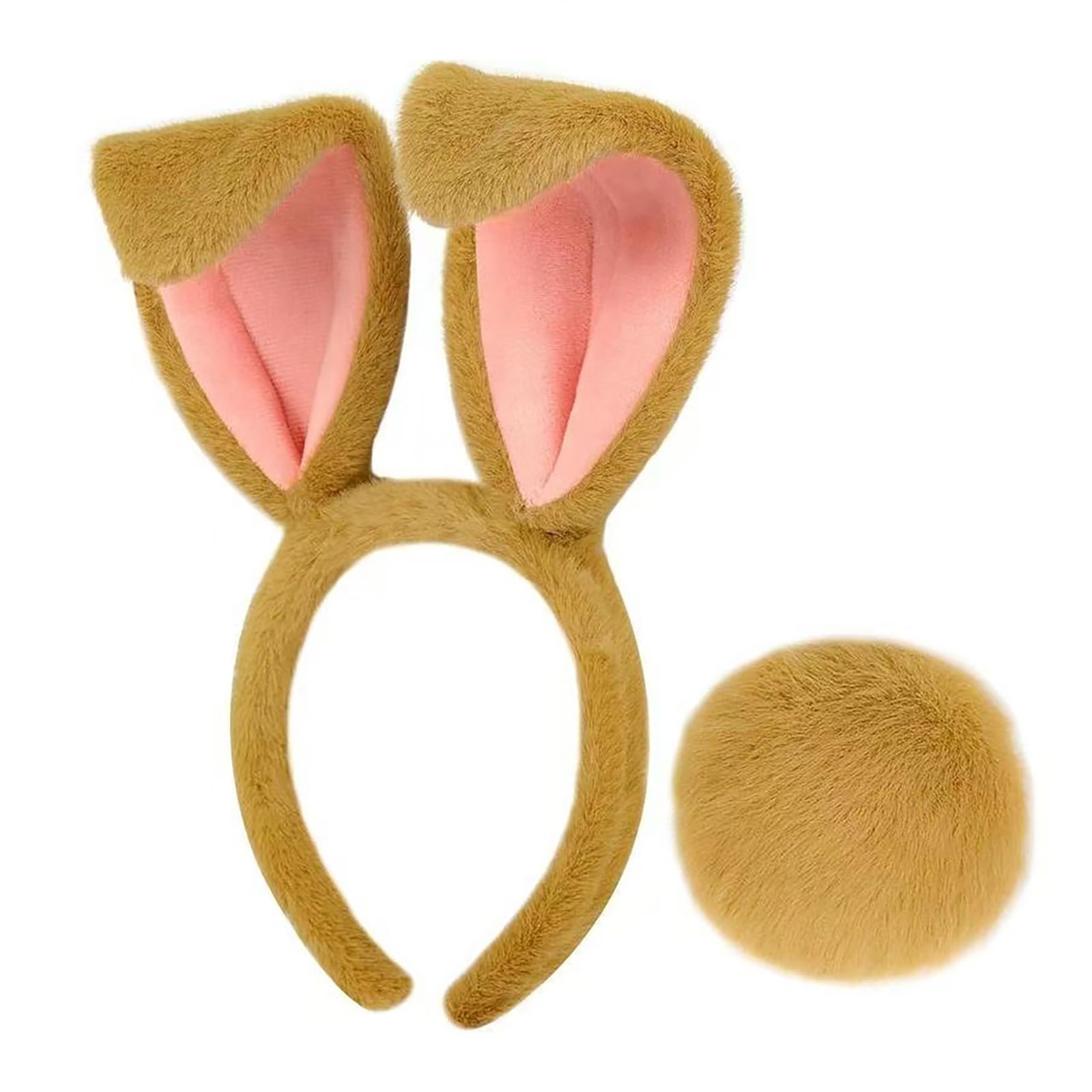 AMWYODK Easter bunny headband with rabbit ears rabbit tail costume for Christmas Accessories