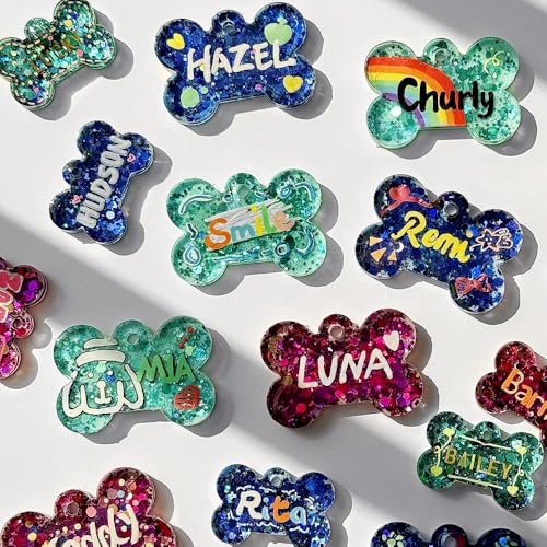 5cm Und 4cm Hundeknochen silikonformen Satz, Epoxidharz Formen Silikon, Silikonform Epoxidharz Knochenform DIY Resin Mold Set mit 15 Schlüsselringen & Sprungringen resin mold, Haustiermarkenform