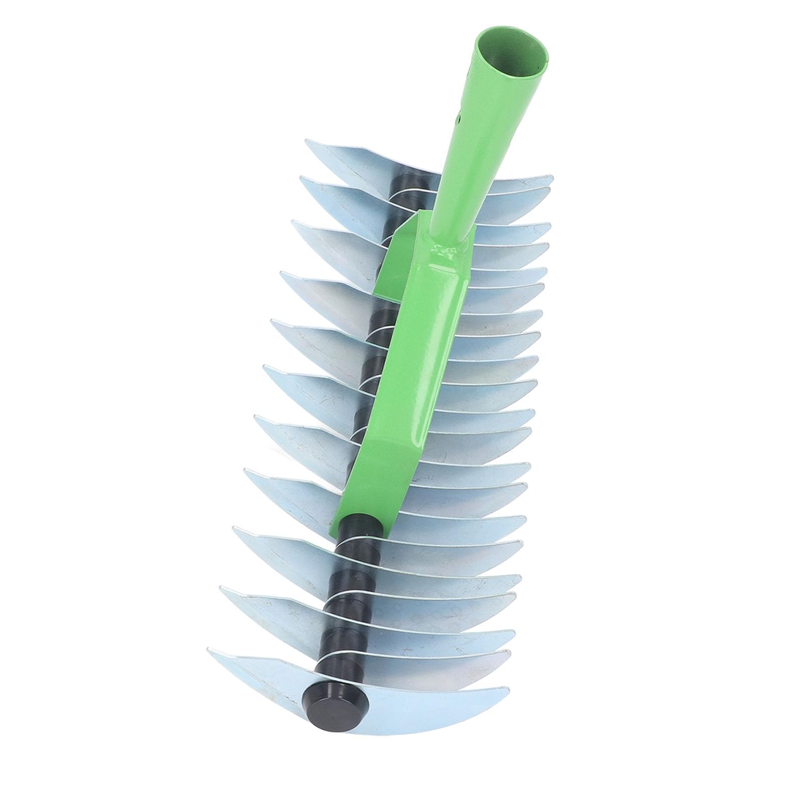 BORDSTRACT Rastrillo de Paja de Acero Inoxidable, Dientes de Punta Curvada para techar césped, Herramienta de Mantenimiento de jardín, para resembrar, Cultivar