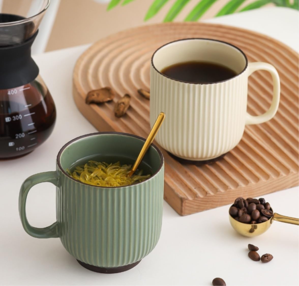 Tazza Cappuccino, Tazze Tazza Tazza in Ceramica a Righe in Rilievo Tazza da Bere per la casa Tazza da caffè per Ragazza Tazza da tè per Ufficio Semplice Tazze da caffè Moka(B)