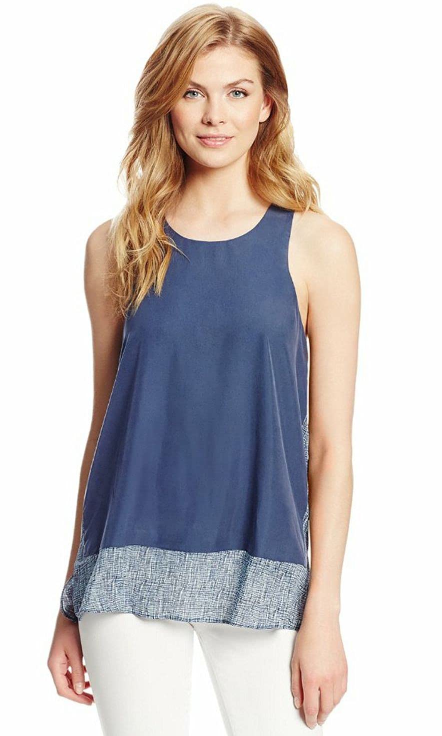 Calvin Klein Jeans Women's Print Block Tank, Midnight, Large