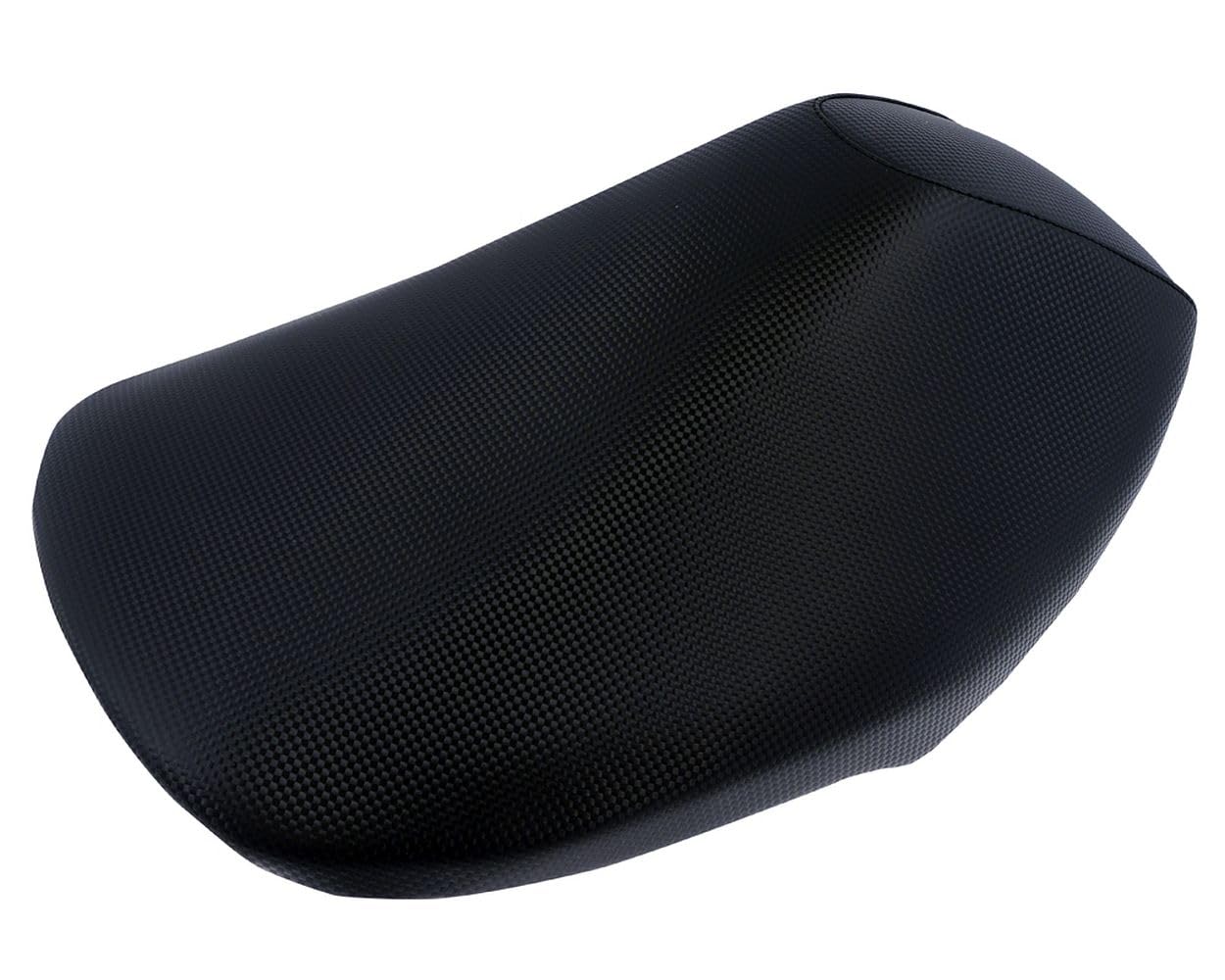 Selle compatible avec Yamaha Aerox, compatible avec MBK Nitro style carbone | Housse motif façon fibre; version de série, remplacement de l'assise en quelques minutes, jusqu'à 2013, livré tel qu'illustré