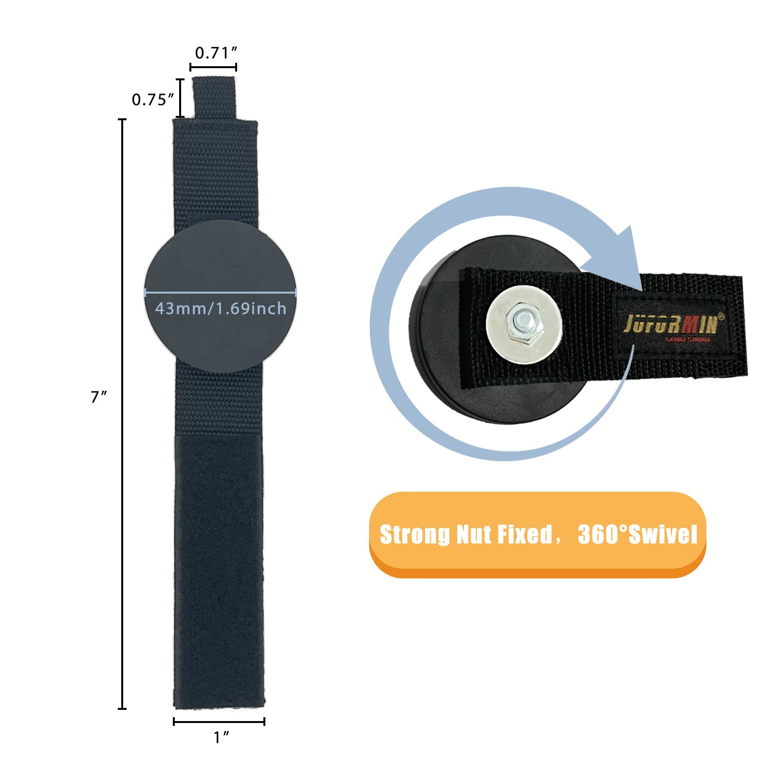Juformin Heavy Duty Magnetic Hook, Magnetic Tool Holder, Magnetic Garage Hooks, Extension Cord Strap for Cable Rope - Image 3