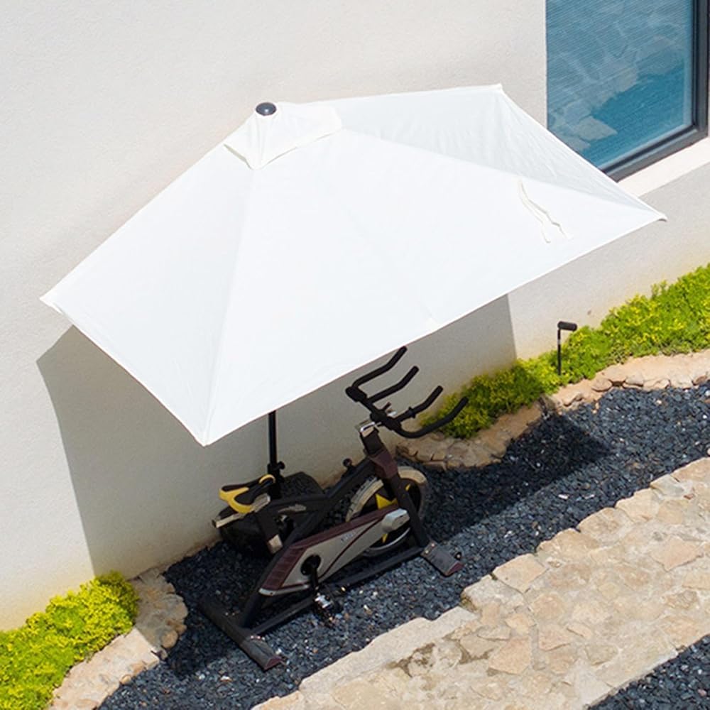 Prostokątny parasol tarasowy z 5 żebrami i stalowym drążkiem, przenośny półparasole na zewnątrz, odporny na słońce, wodoodporny parasol ogrodowy, duży, poliester, do ogrodu, na podwórko, balkon,