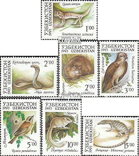 Prophila Collection Uzbekistan 7-13 (Completa Edizione) 1993 Locals Flora (Francobolli per i Collezionisti) Uccelli